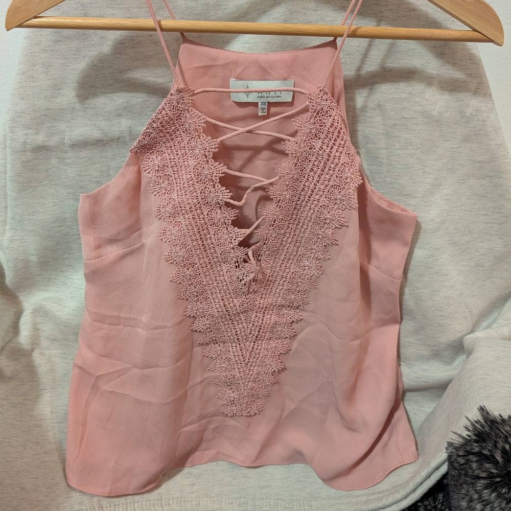 Pink Lace Halter Top